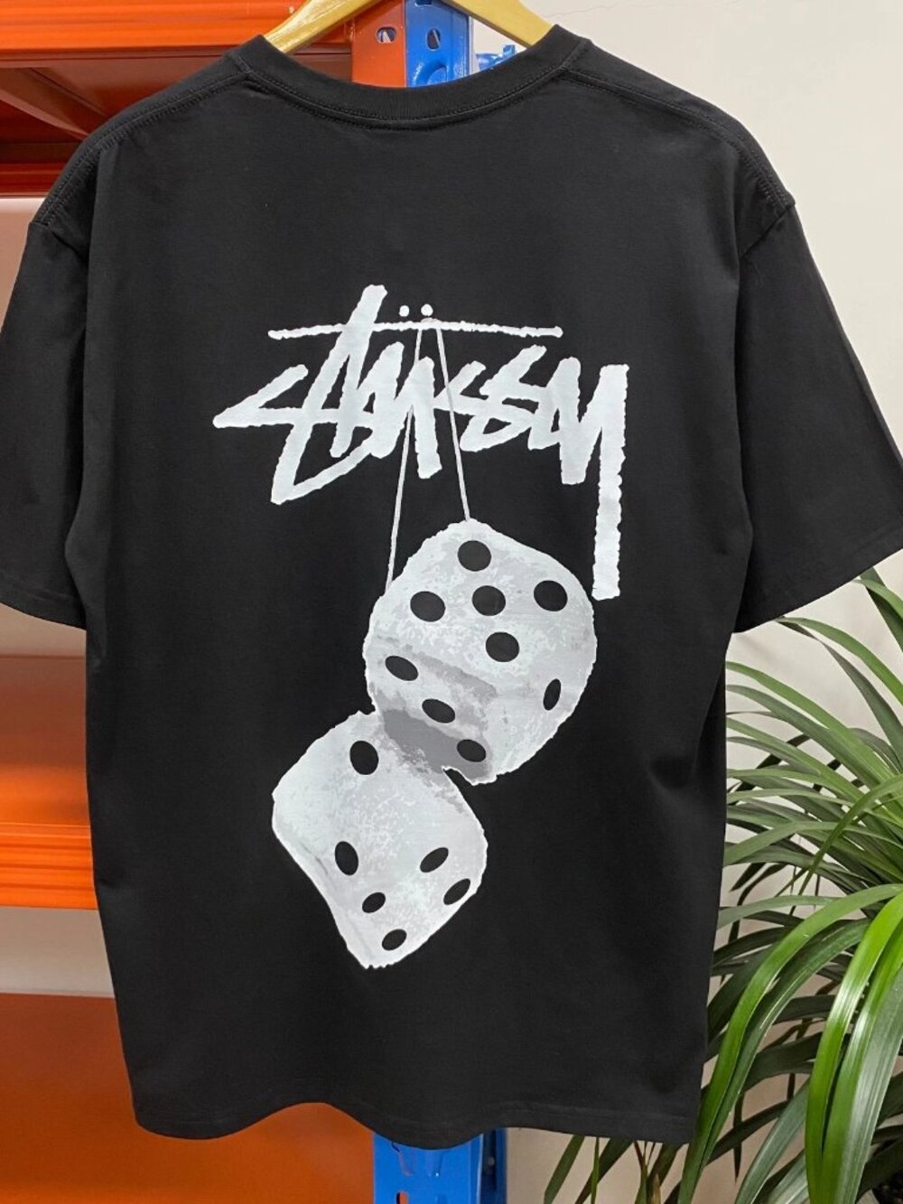 Stussy Men's Short Sleeve T-Shirt Black Dice Design full size